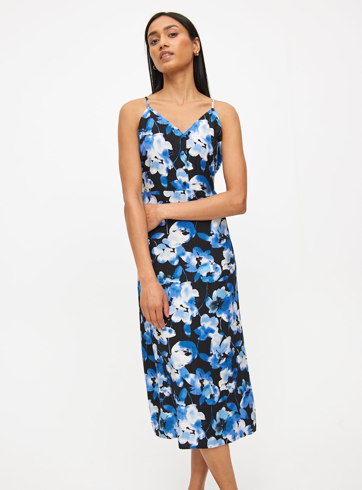 Blue Floral Cami Midi Dress 26 - Image 3 thumbnail